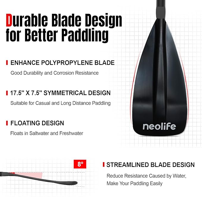 SUP Paddleboard Paddle with Aluminum Shaft and Nylon Blade, Lightweight Stand Up Paddle Board Oars, Adjustable170-210 cm/68-84 inch