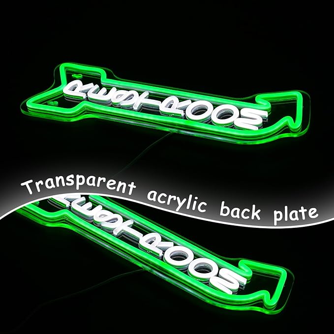 Restroom Neon Sign for Wall Decor Toilet Neon Light Arrow Led Neon Signs White Green LED Neon Lights Bathroom Led Sign for Restroom Hotel Bar(Right Arrow)