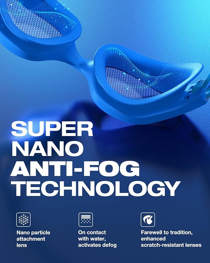 ZIONOR G1 Nava Super Anti-Fog Unisex Swim Goggles Mirror/Bright Smoke Lens