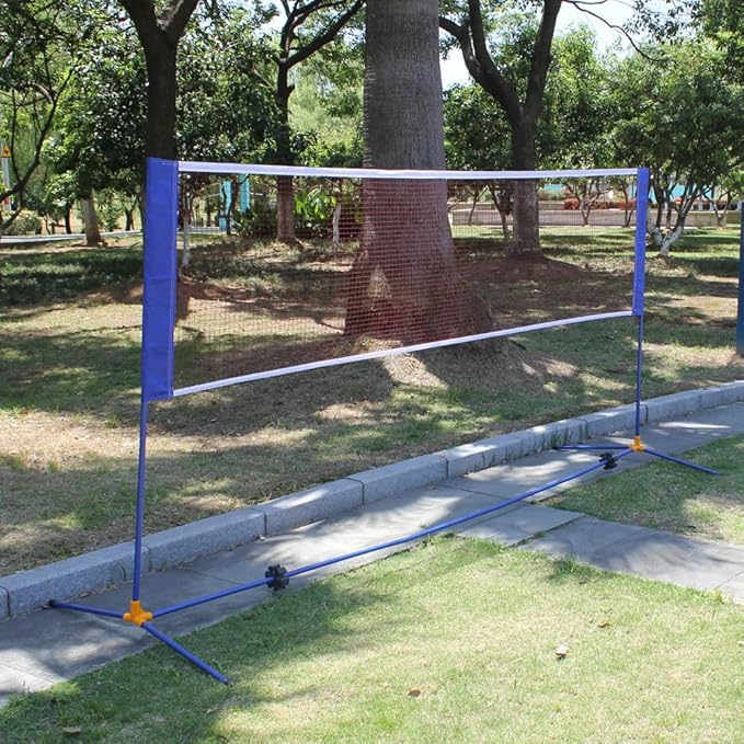 Portable Height Adjustable Badminton Volleyball Tennis Net Set Multi-Purpose Sports Equipment with Poles Stand and Carry Bag for Kids Adult Outdoor Exercise