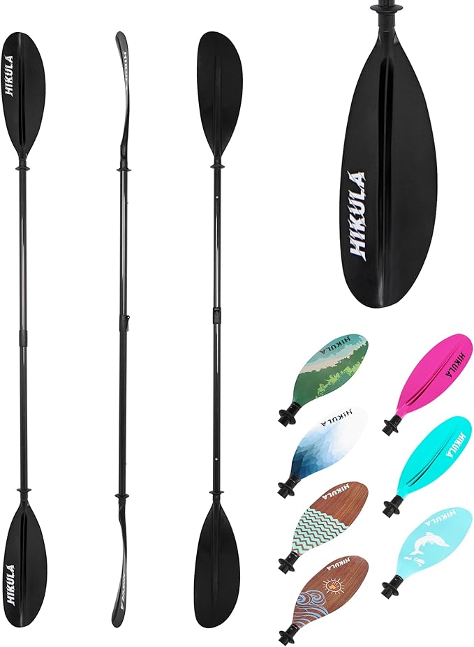 Adjustable Kayak Paddle with Carbon Shaft and PP Blade Available in 220-230/220-240/230-250cm Floating Lightweight Kayak Oars with Original Pattern