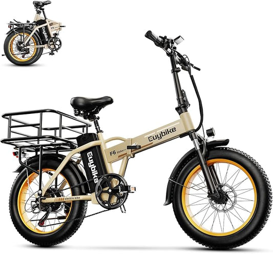 Foldable Electric Bike for Adults, 30+MPH, 48V 20Ah Removable Lithium Battery up to 80Miles, 20" Fat Tire 1000W Peak Motor Dirt Ebike Adult Electric Bicycle for Commute Beach Mountain E Bike