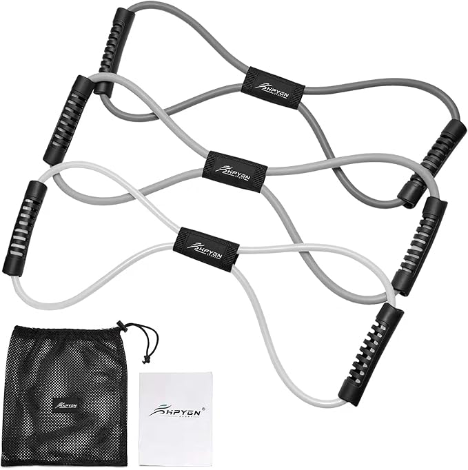 HPYGN Resistance Bands, Figure 8 Exercise Bands for Women Men, 8 Shaped Resistance Bands for Arms, Chest Expander, Yoga Gym Fitness Pulling Rope 8 Word Elastic for Exercise Muscle Training Tubing