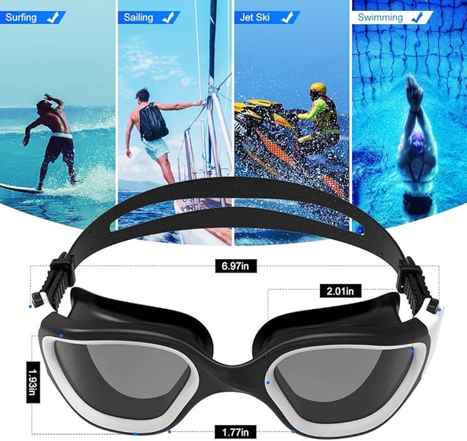 ZIONOR G1 Polarized Swimming Goggles for Unisex Adult Women Anti Fog 100% Anti UV Diving Goggles