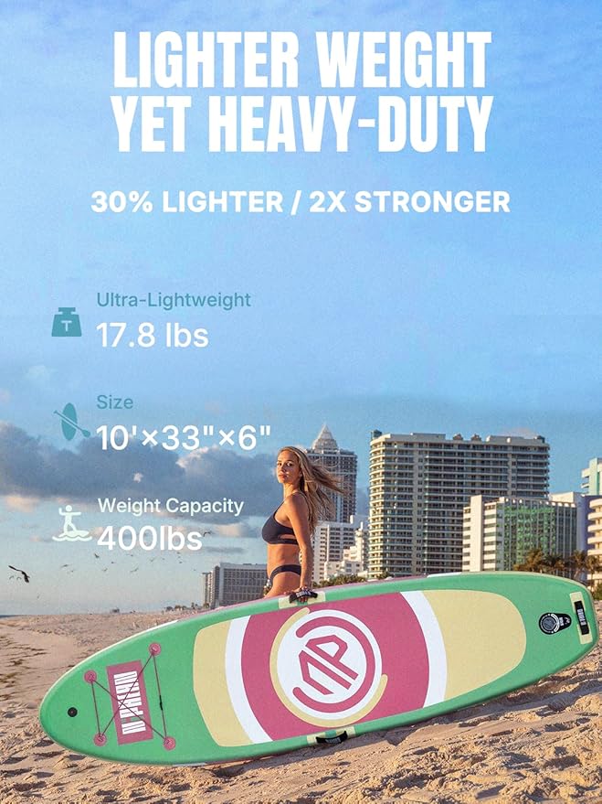 Niphean（Ultra-Light）Inflatable Paddle Board with (Beginner Friendly) StabilTrac Fin and Durable SUP Accessories, 10' Stand Up Paddle Boards for Adults & Youth, Versatile Yoga Paddle Board, Gift Ideas