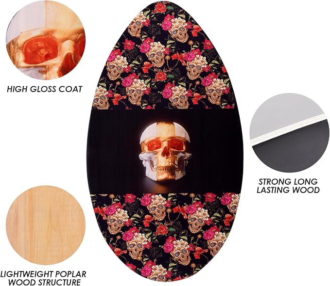 seething 35 Inch Skimboard with High Gloss Coat Wood Skim Board for Beginners,Kids, Teenagers, Adults and All Skimming