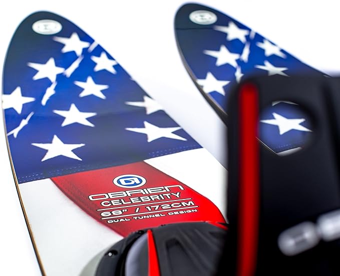 O'Brien Celebrity 68" Combo Waterskis ??Versatile Water Skis for All Skill Levels with Adjustable X-7 Bindings & Durable Construction