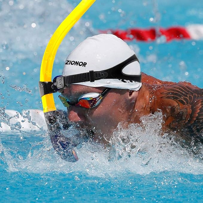 ZIONOR Snorkel Lap Swimming Swimmer Training Diving Snorkeling Comfortable Mouthpiece One-Way Purge Valve for Pool Open Water