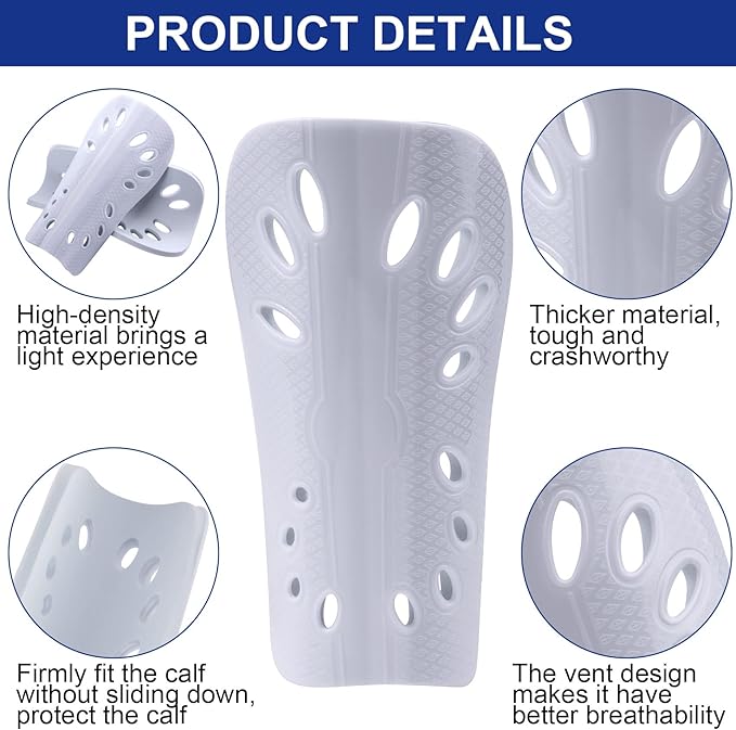 ANCIRS 2 Pair Soccer Shin Guards for Youth, Breathable Shin Guard Sleeves for Football Games, Protective EVA Cushion for Youth Men & Women