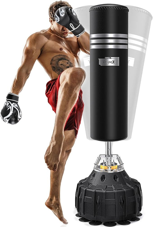 Dripex Freestanding Punching Bag, Heavy Boxing Bag with Stand for Adult Youth - Men Standing Boxing Punch Bag for Home Gym Workout