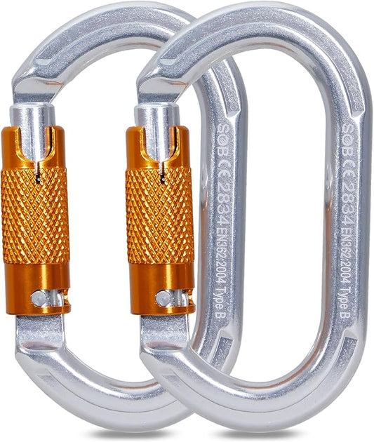 SOB Auto Locking Climbing Carabiner Clips,Heavy Duty Asymmetrical Carabiner Connector Used for Rappelling Gear Rescue Outdoor Projects Dog Leash