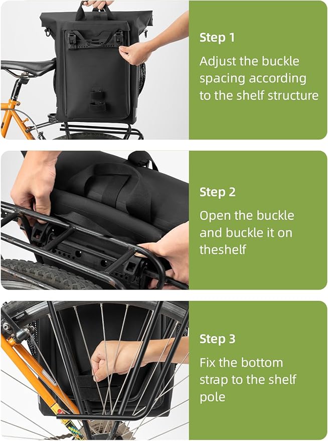 ROCKBROS Bike Pannier Bag Back Shelf Bag Bicycle Hanging Bag Waterproof Backpack Hand-held Backpack Rainproof Riding Equipment Mountain Road Bicycle