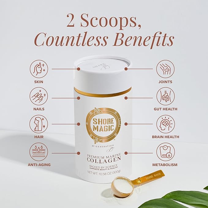 Premium Marine Collagen Powder with Type I II III and IV Hydrolyzed Peptides for Women and Men Sourced from Wild Fish, Certified Halal and Kosher Unflavored - 30 Day Supply, 300g Canister