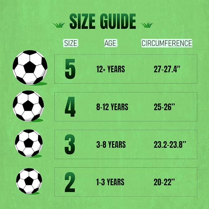 Soccer Ball Size 2 Size 3 Size 4 Size 5 with Pump - Single, 2 or 3 Pack - Official Size & Weight - Classic Indoor Outdoor Soccer Long-Lasting - Ideal Gift for Toddler Kids Boys Girls Youth Adult