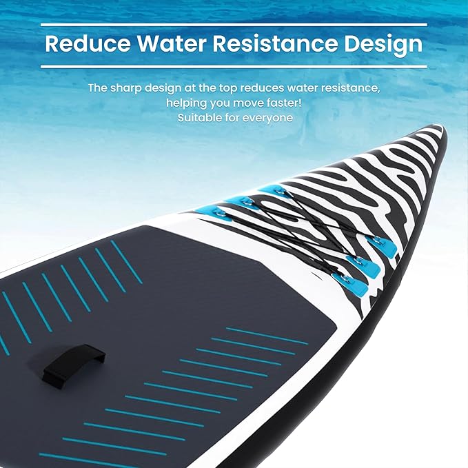 Paddle Board 14'x25’’ Inflatable Paddle Board with Complete SUP Accessories, Anti-Slip EVA Deck, Air Pump, Removable Fins, Carrying Handle, Backpack for Adult