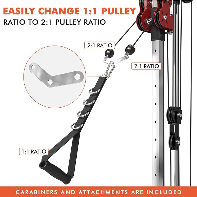 Mikolo Wall Mount Cable Station, Cable Crossover Machine with Dual Pulley System and 18 Adjustable Positions for Home Gym Fitness Equipment