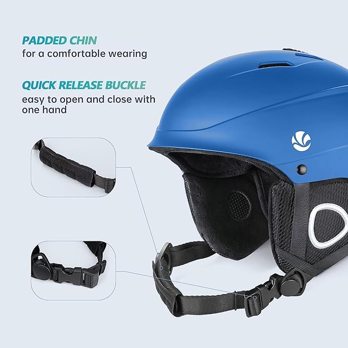 VANRORA Ski Helmet, Snowboard Helmet for Men & Women, Climate Control Venting, Dial Fit, Goggles Compatible, Removable Fleece Liner and Ear Pads, Safety-Certified