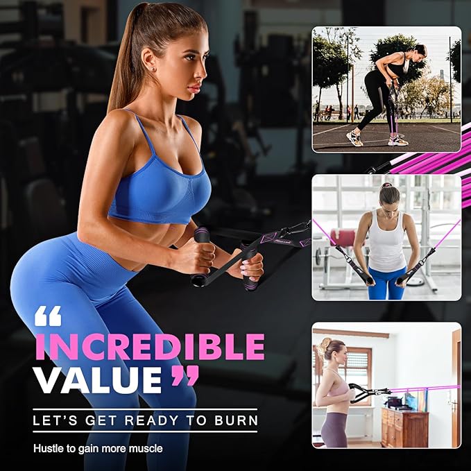 HPYGN Resistance Bands, Exercise Bands with Handles, Fitness Bands, Workout Bands with Door Anchor and Ankle Straps, for Heavy Resistance Training, Physical Therapy, Shape Body, Yoga, Home Workout Set