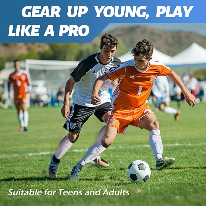 Sportout Soccer Shin Guards - Shin Guards Soccer Kids Youth Adult Protective Shin Pads with Sleeves and Insert Pocket for Boys Girls for Age 4-6, 6-8, 8-10,10-12,12-14,14-Adult