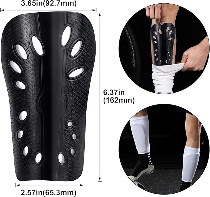 ANCIRS 2 Pair Soccer Shin Guards for Youth, Breathable Shin Guard Sleeves for Football Games, Protective EVA Cushion for Youth Men & Women