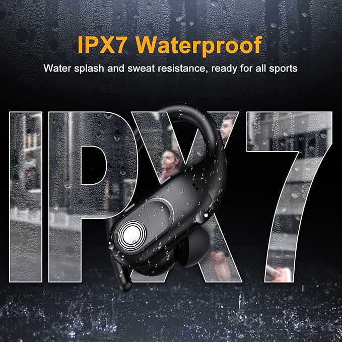 Wireless Earbuds Bluetooth Headphones 130Hrs Playtime with 2500mAh Wireless Charging Case LED Diaplay Hi-Fi Waterproof Over Ear Earphones for Sports Running Workout Gaming