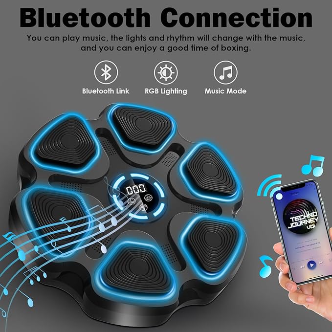 Music Boxing Machine, Large Size Music Punching Machine for Adults Kids, Interactive Boxing Target Wall Mounted with Gloves, Gift for Men