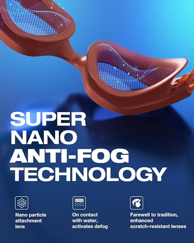 ZIONOR G1 Nava Super Anti-Fog Unisex Swim Goggles Mirror/Bright Smoke Lens