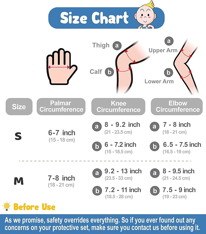 Simply Kids Knee and Elbow Pads with Wrist Guards, HardSoft Pad Tech. - CPSIA Certified Protective Gear Set - Inline Roller Skate Skateboard Bike Knee Pads for Kids Child Girls Boys Toddler Youth
