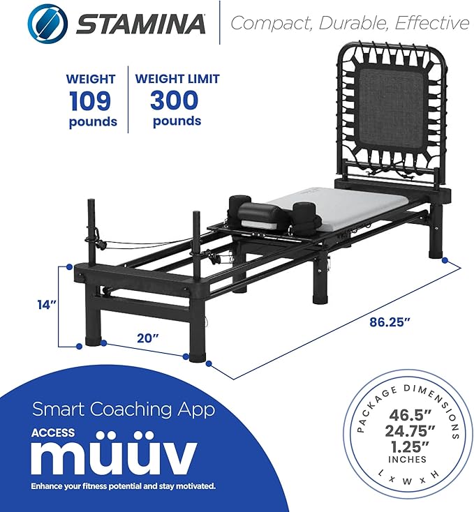 AeroPilates Reformer Home Workout Equipment, Pilates Machine w/Resistance