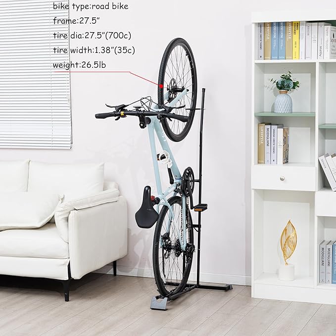 YueTong Vertical Bike Stand, 2 Bike Rack Garage, Upright and Horizontal, Indoor Bicycle Storage for Floor.