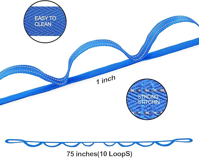 Premium Durable Stretch Straps with Loops, Stretching Strap for Physical Therapy, Multi-Loop Yoga Strap Fitness Exercise Strap for Yoga, Pilates, Dance, Flexibility&Exercise