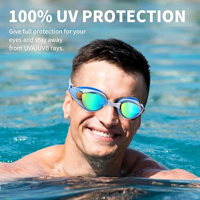Nearsighted Swim Goggles, Shortsighted Optical Swimming Goggles No Leaking Anti Fog UV Protection for Adult Men Women