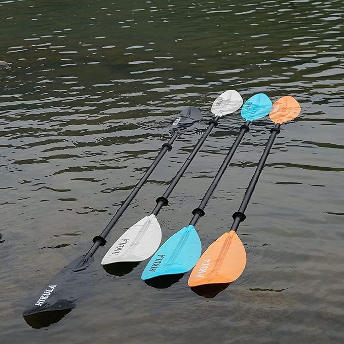 Kayak Paddle 4 Pieces Aluminum Shaft and PP Blade Floating 86.6in/220cm, 90.5inch/230cm Lightweight Oars