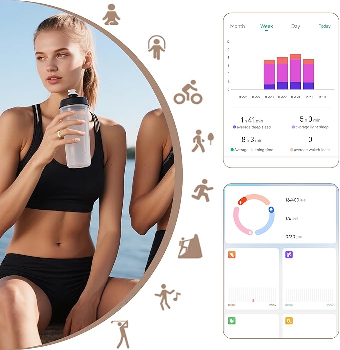 Smart Ring for Men Women with Black Charging Box, Bluetooth, Health Ring , IP68 Waterproof, Fitness Ring Tracks Heart Rate/Sleep/Steps/Sports Activities/Blood Oxygen,non-subscription app (Gold, 11)