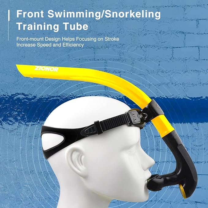 ZIONOR Snorkel Lap Swimming Swimmer Training Diving Snorkeling Comfortable Mouthpiece One-Way Purge Valve for Pool Open Water
