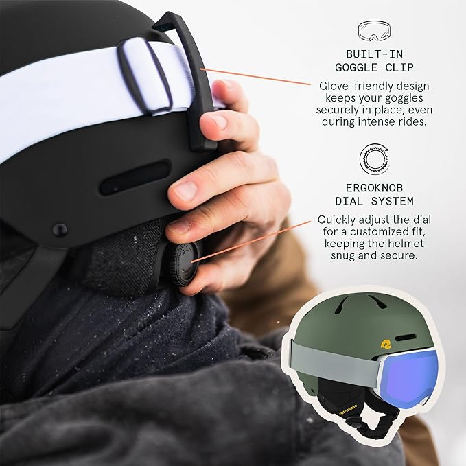 Retrospec Comstock Ski Helmet - Snowboard Helmet for Adults & Youth - Adjustable Fit Snow Helmet with Protective Shell and Breathable Vents for Men, Women, Boys & Girls