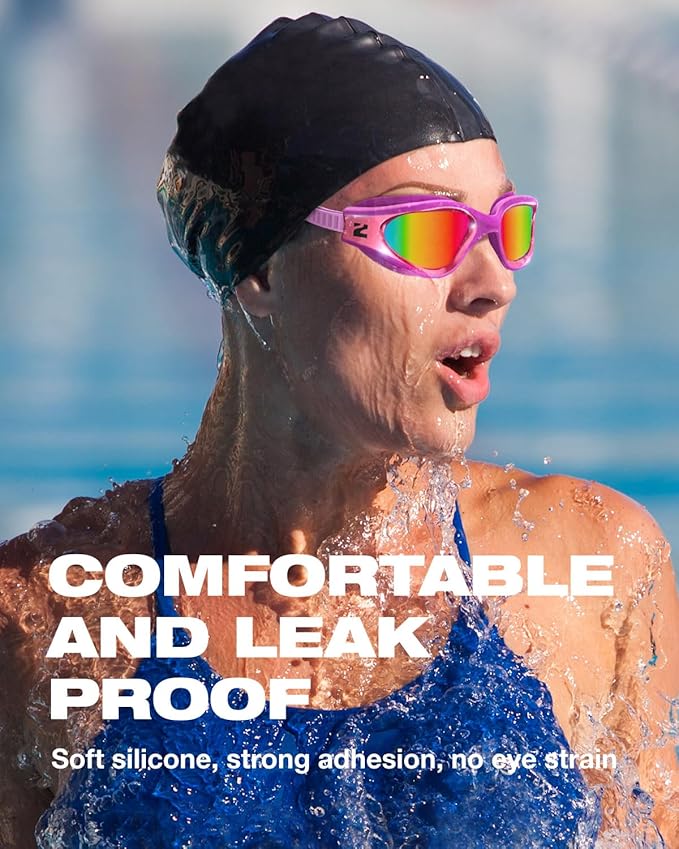 ZIONOR G1 Nava Super Anti-Fog Unisex Swim Goggles Mirror/Bright Smoke Lens