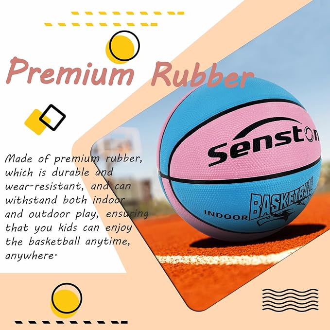 Senston Kids Basketball Balls Size 3/5/7 Basketballs Indoor Outdoor 27.5/29.5 inch Basketball Gifts for Kids/Girls/Boys