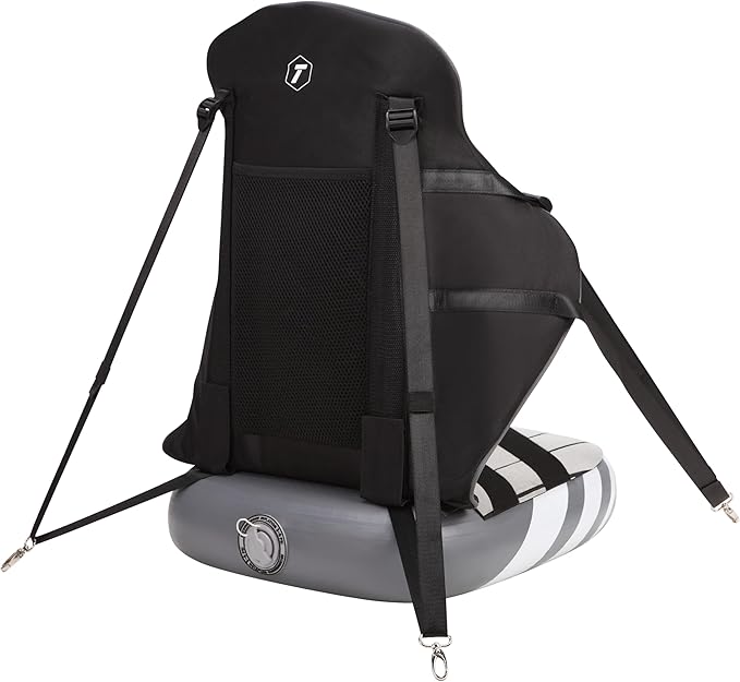 Thurso Surf Universal Inflatable Kayak Seat with Back Support - Sit-on-Top Adjustable Paddle Board Seat with Backrest Extra Sturdy Comfort for SUP, Canoe, Fishing and Boat