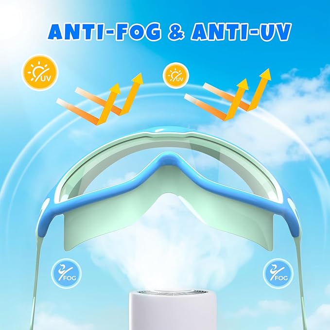 Swim Goggles for Kids 3-15 with Earplugs Large Frame Anti-Fog/UV Swimming Goggles for Boys Girls Toddler 2PCS