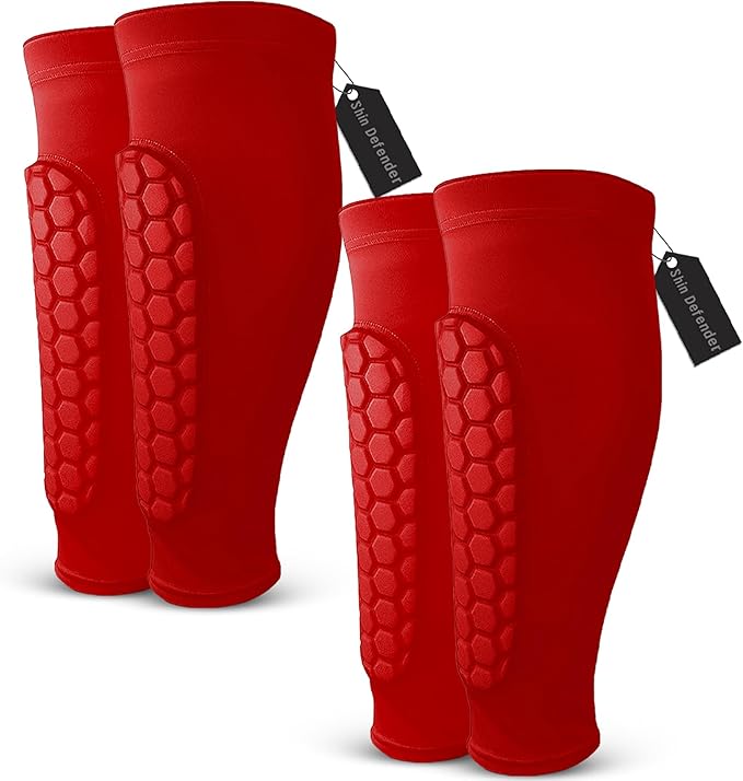 Shin Defender Shin Guards - 2 Pairs of Shin Defender Shin Guards Kids, Soccer Shindefender Sleeves for Youth Adult