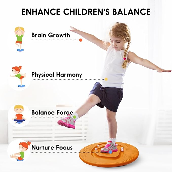 Balance Board for Kids with Maze - Plastic Wobble Board for Skiing Surfing Snowboard Training, Non-Slip Sensory Rocker Board for Toddlers 3-12, Core Strength Physical Therapy Equipment & Skateboard Balance Trainer