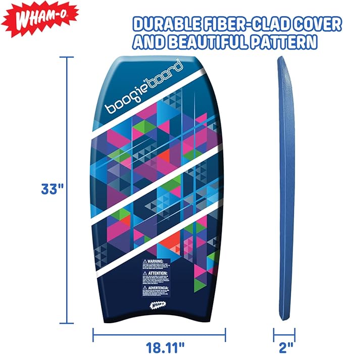 Wham-O Boogie Boards, 37" Body Board for Beach, Lightweight Bodyboard with Wrist Leash for Beginners and Training All Wave Conditions(1 Pack)