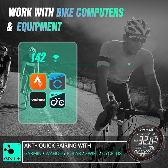 CYCPLUS Heart Rate Monitor Armband,Bluetooth 5.1 ANT+ HR Monitor with HR Zone LED Indicator, IP67 Waterproof, Use for Running Cycling Gym and Other Sports (2025 Upgraded Model)