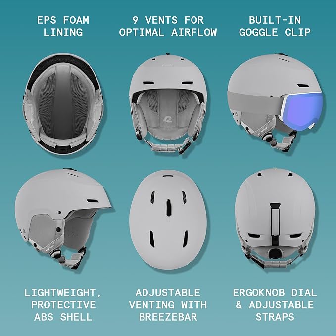 Retrospec Zephyr Ski Helmet - Snowboard Helmet for Adults & Youth - Adjustable Fit with Breathable Vents for Men, Women, Boys and Girls
