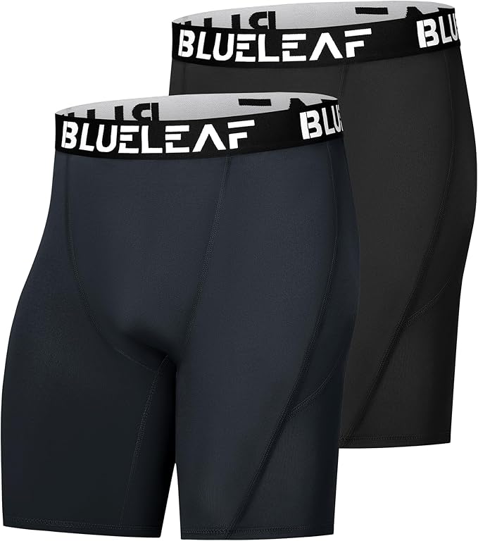 Blueleaf Men's Compression Shorts Sports Running Spandex Shorts Performance Athletic Workout Base Layer Underwear