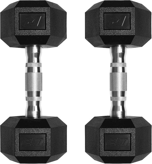 RitFit 5-650 LBS PVC Encased Hex Dumbbell Sets with Optional Rack for Home Gym, Hand weight with Chrome Handle for Strength Training, Workouts