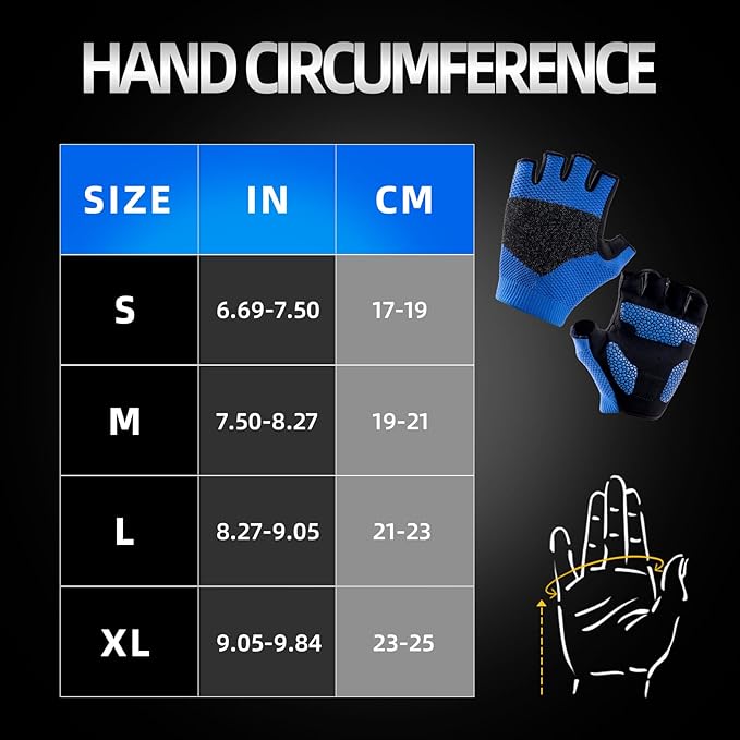 Cycling Gloves for Men Women, Half Finger Bike Gloves for Biking, Gym, Weight Lifting, Rowing, Riding, Outdoor Sports