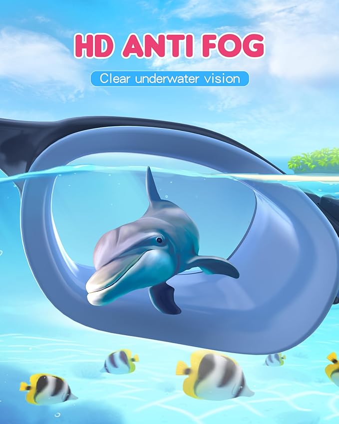 Kids Swim Goggles,Swimming Goggles for Kids 6-14, Anti-Fog UV Protection Pool Glasses for Boys Girls