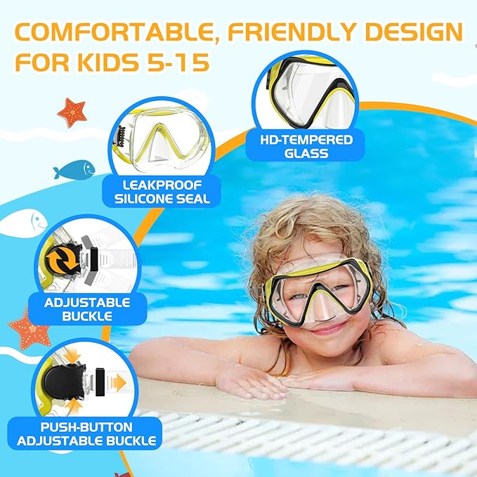 Snorkeling Gear, Dry Snorkel Set180° Panoramic Wide View,Anti-Fog Scuba Diving Mask, Professional Snorkeling Gear for Free Breathing, Swimming, Diving